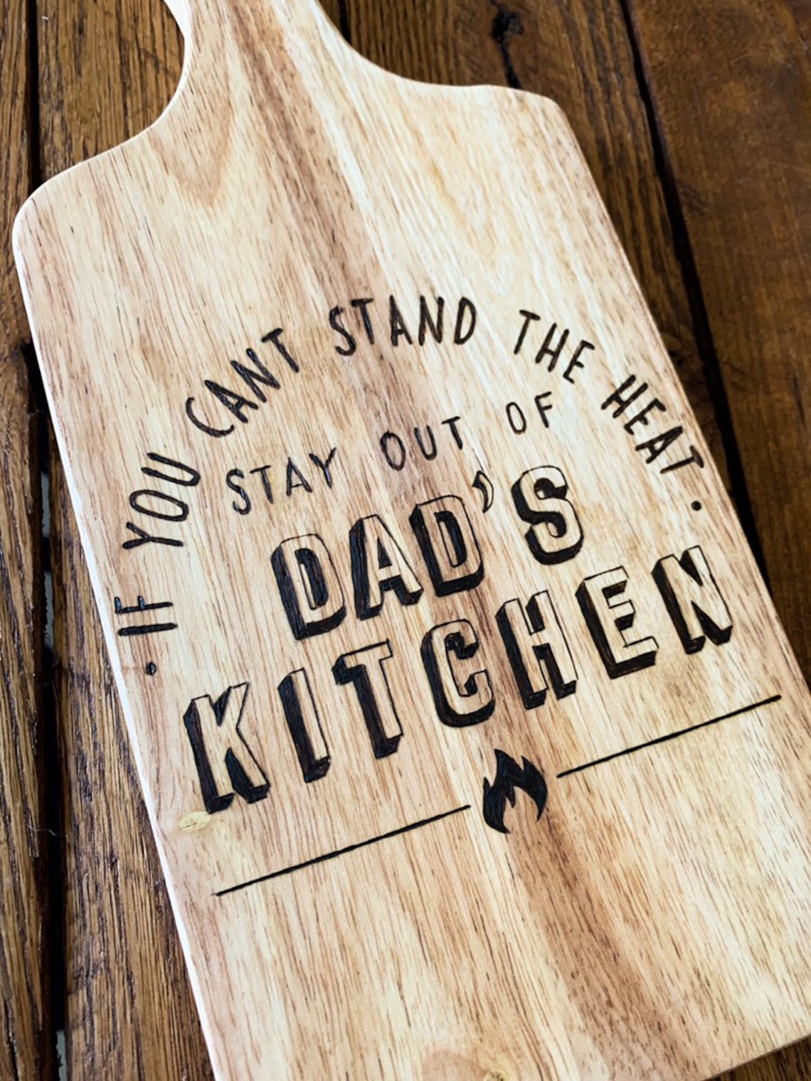 Dads Kitchen Cutting Board Fathers Day Wood Burned Etsy