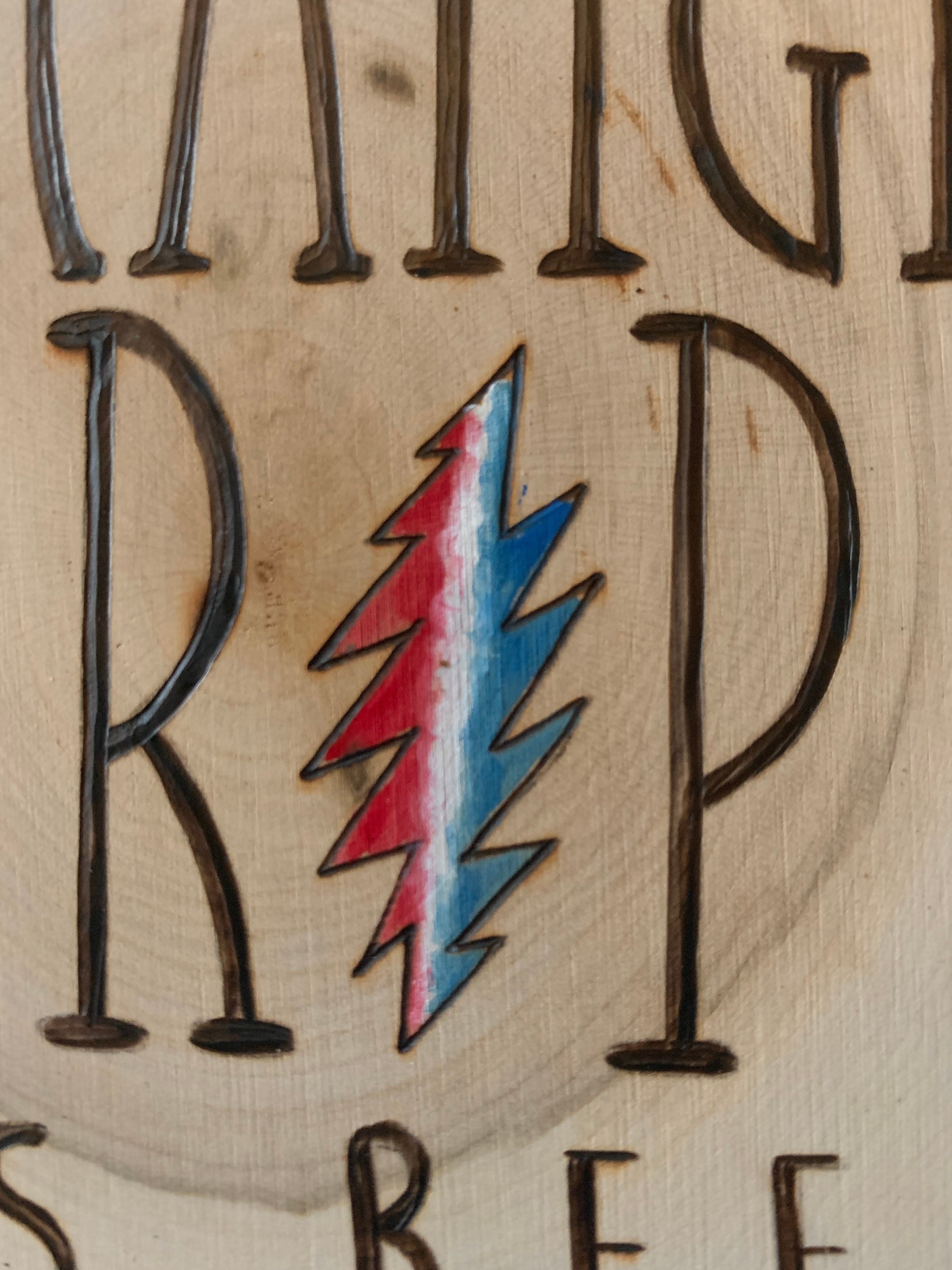 Grateful Dead lyrics Home decor wood round wood burned Etsy