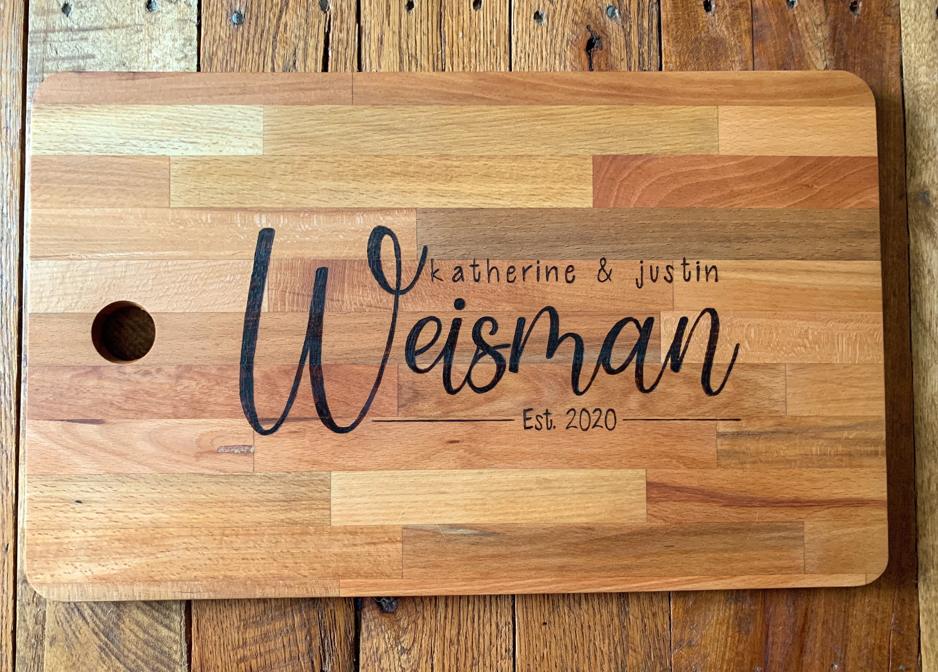 Last Name Custom Cutting Board Newly Wed Personalized Etsy