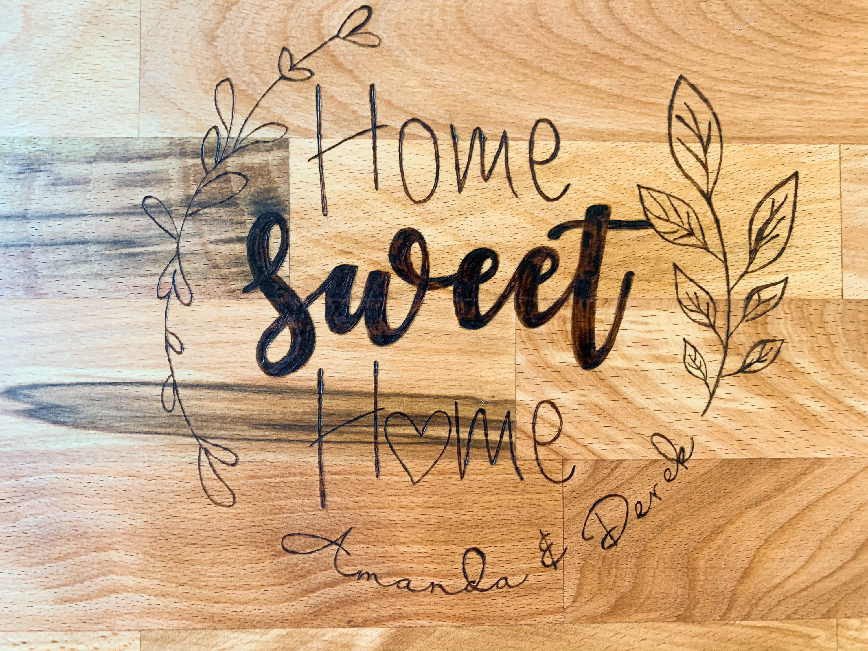 Home Sweet Home Custom Cutting Board New Home Owners Personalized