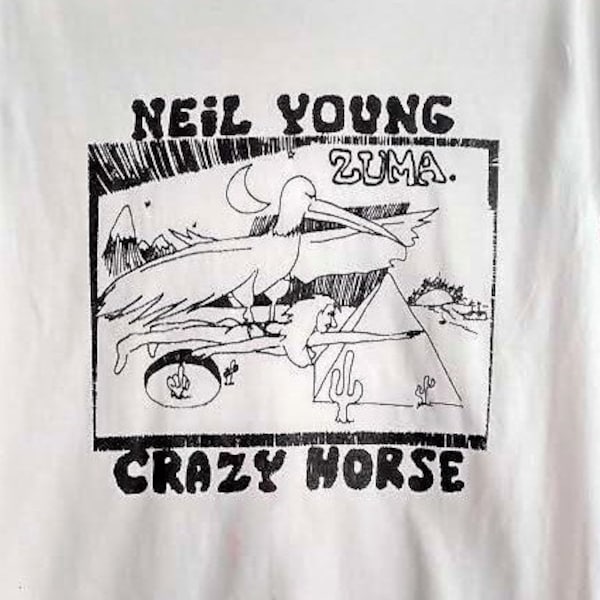 Neil Young & Crazy Horse - ZUMA album T-Shirt, psychedelic Mojave  California 60s stoner LSD tee shirt CSNY Dinosaur Jr