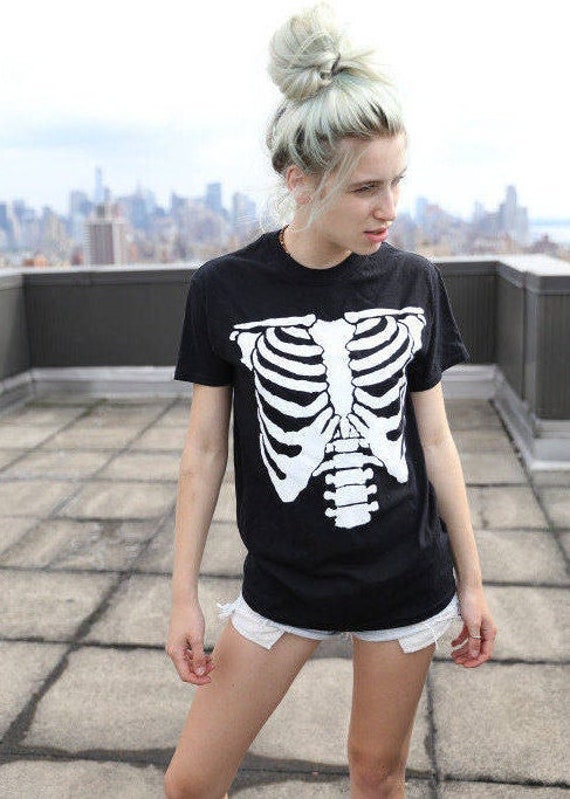 SKELETON T-SHIRT Hand Screen Printed - Etsy