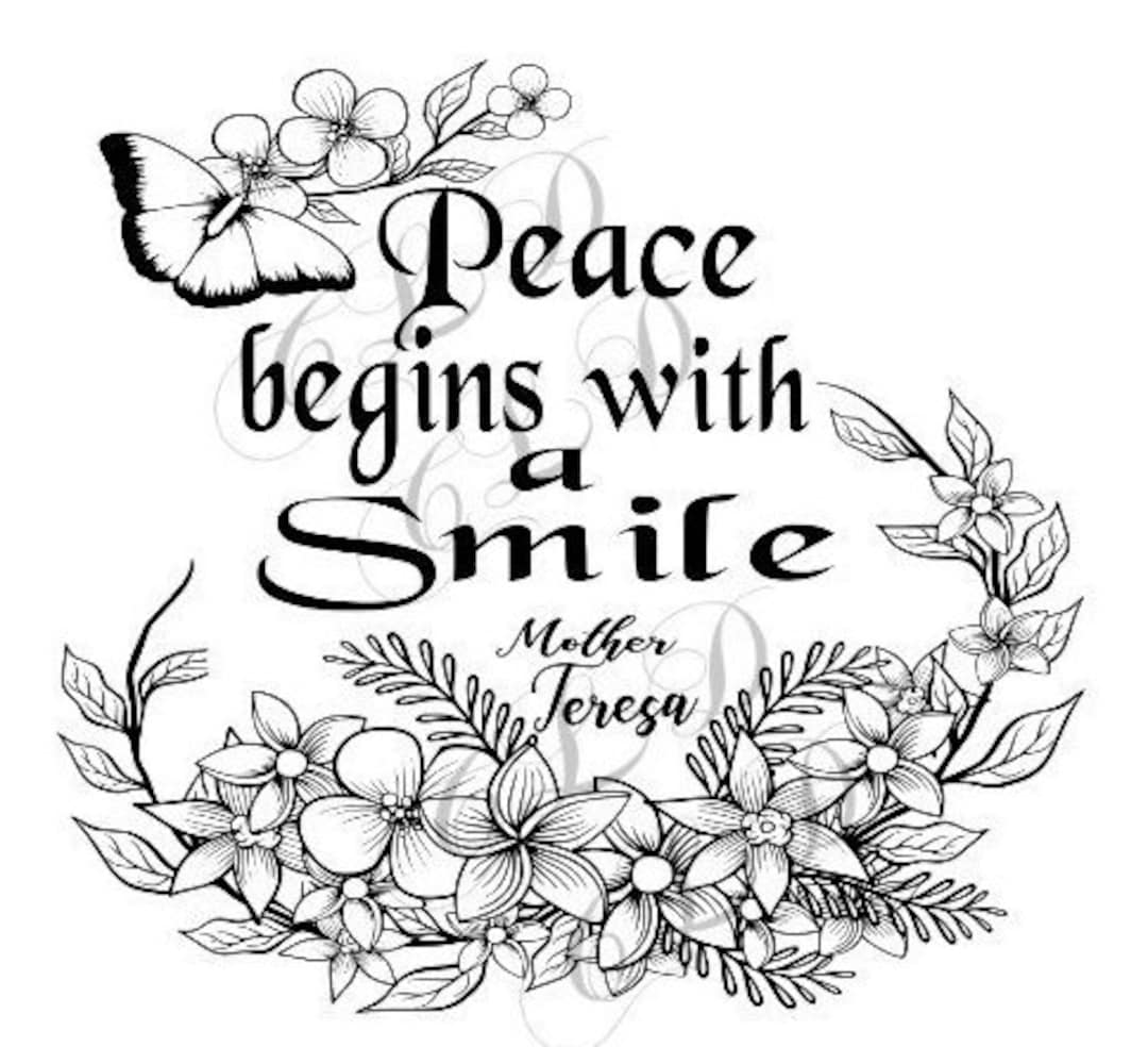 Peace Begins With a Smile Digital Download - Etsy