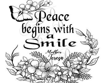 Peace Begins With a Smile Digital Download - Etsy