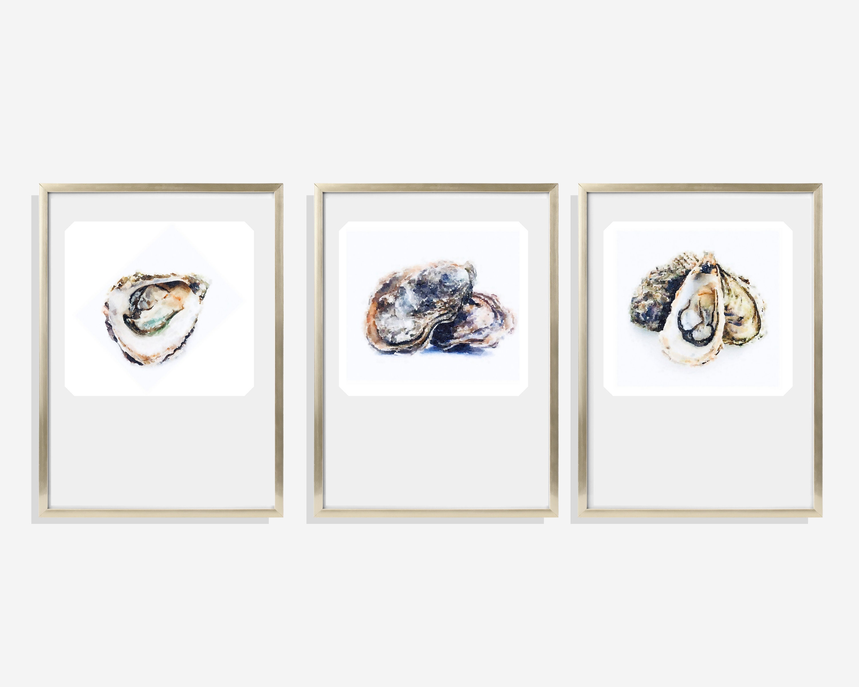 Oyster Wall Art Set of Oyster Art Coastal Art Lowcountry | Etsy