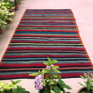 Vintage Kelim Teppich türkische Kelim Teppich 105 &quot;x 66&quot;, gestreiften Teppich, Oerlon Teppich, bunte Teppich, türkische Kelim, türkischen Teppich, kostenloser Versand