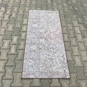 Overdyed rug, Grey Oushak rug, Art Deco Rug, 2.5 X 5.33 ft, Boho decor rug, Vintage rug, Floor rug, Decorative rug, Turkish rugs, Carpet,