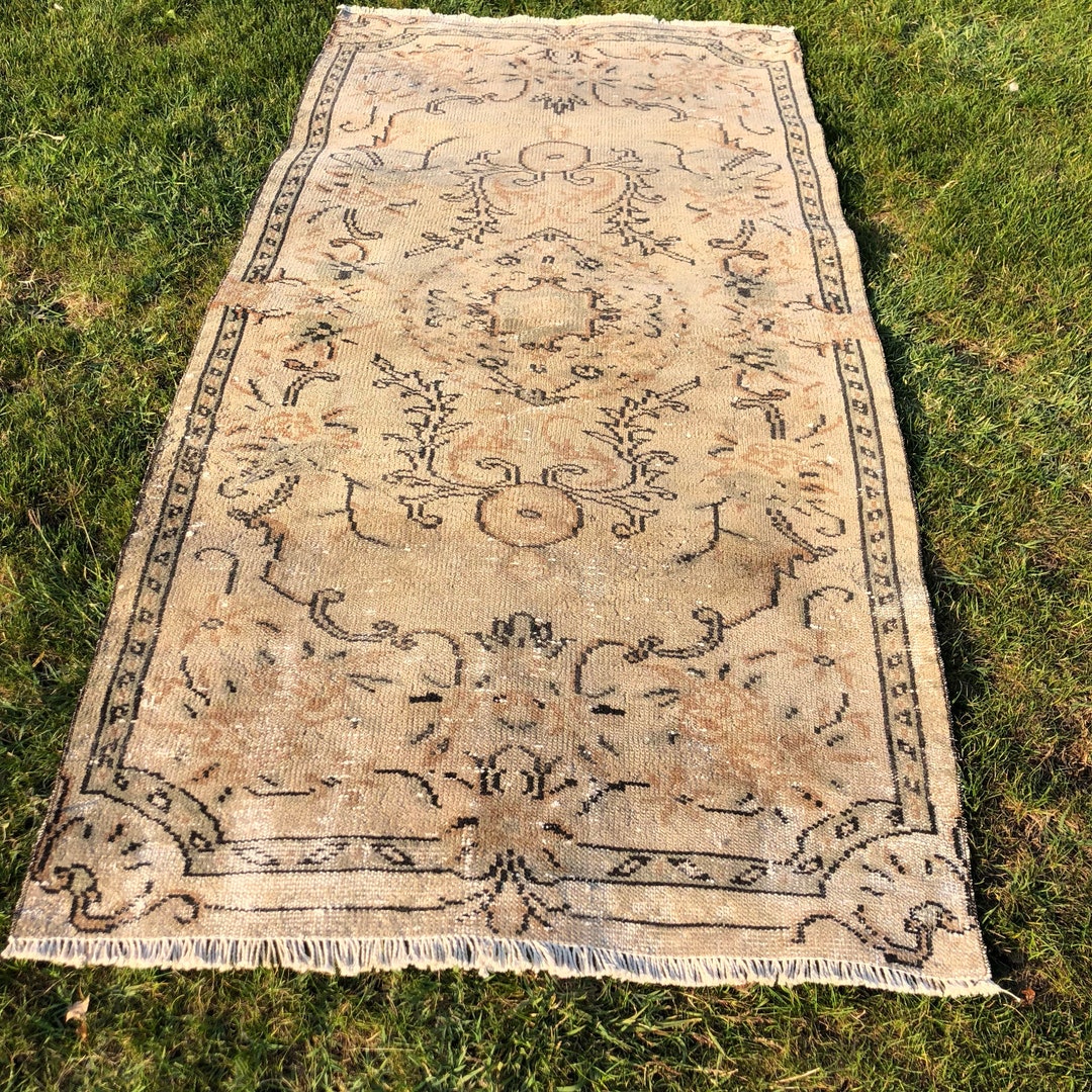 Small Rug Turkish Rug Oushak Rug 79,9 X 40,5 Pastel Rug Pale Rug