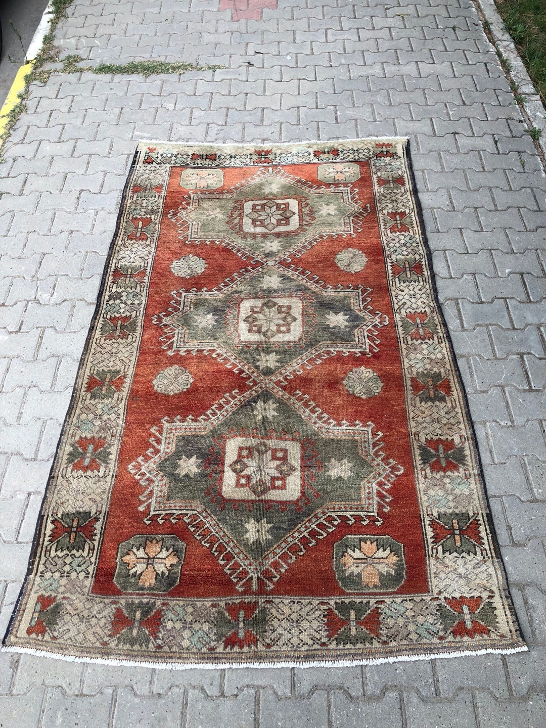 Turkish Rug Pale Rug 8.2 X 5 Ft Oriental Rug Area Rug Bohemian Rug ...
