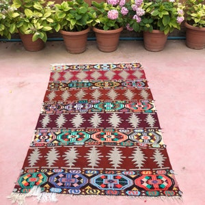 Kelim türkischer Kelim Teppich Vintage Teppich Oerlon Teppich 64&quot; x 38&quot; kleiner Oerlon Teppich kleiner Kelim kleiner Oerlon Teppich Zierteppich Bereich Teppich Boho Teppich