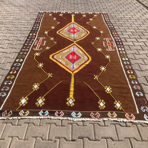 Turkish kilim rug, 5.6 X 11 ft, kilim, Vintage kilim Rug, Handmade kilim, Pastel color rug, Rug, Art Deco Rug, Decorative kilim rug, Tapis