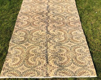 Vintage Rug boho decor rug Pastel rug Oushak rug 63,7" x 104,3" decorative rug vintage rug bohemian rug turkish rug oriental rug wool rug