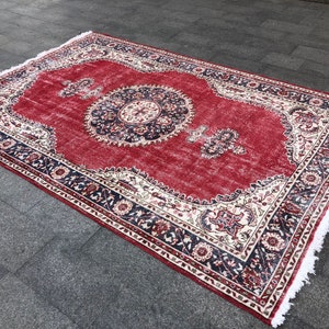 ART DECO RUG, Vintage Traditional Turkey Rug, Oushak Wool Rug for Indoors, Bedroom Office Lounge Runner Rug, Gift For Wedding/New Home