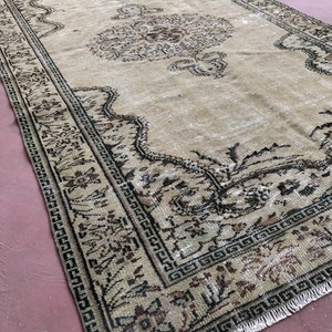 Vintage Rug, Pastel Color Rug, 5.8 x 9.8 ft, Handmade Rug, Oushak Rug, 70&quot; x 118&quot;, Turkish Rug, Decorative Rug, Art Deco Rug, Oriental Rug