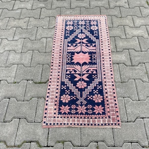 TURKISH DOOR MAT, Pink Front Door Mat, 1.66 X 3.5 ft Welcome Doormat for New Home Gift, Pink Overday Home Rug, Boho Aesthetic Decor