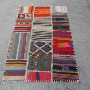 kilim rug patchwork gratis verzending VINTAGE PATCHWORK KILIM tapijt grootte = 37" X 60" ( 92 cm X 150 cm )