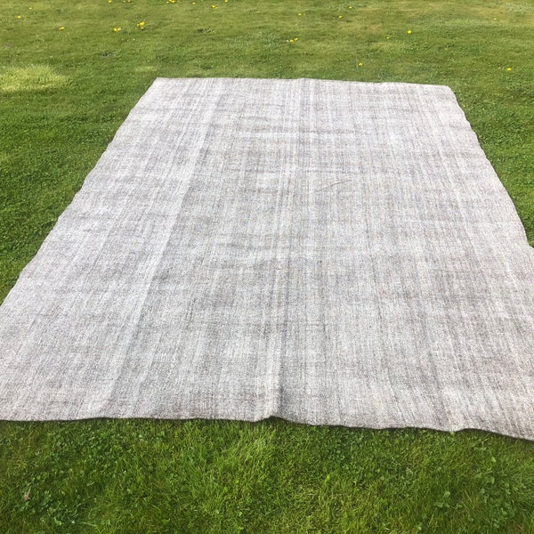 Large kilim rug, Vintage kilim rug, 8.8 X 12.6 ft, Big kilim rug, Grey kilim rug, Pastel kilim rug, 106” X 152”, Grey rug, Throw rug, Tapis
