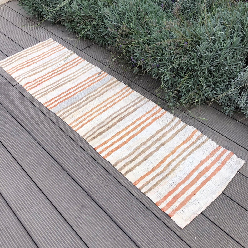 kilim Runner rug turkish rug 22x 81 decorative runner rug gray rug bohemian runner rug Vintage kilim rug entrance decorative corridor rug