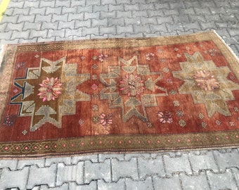 Vintage rug handmade Pale Rug Anatolian Rug 4,5 X 8,1ft pastel rug area rug decorative rug bohemian rug 54" X 98" faded rug boho decor rug