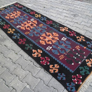 Vintage kilim rug, Vintage Runner Rug, Runner kilim Rug, 3.2 X 9.6 ft, Hallway Rug, Runner rug, Turkish kilim rug, 39,2&#39;&#39; X 116&#39;&#39;, Tapis