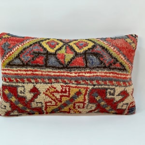 throw rug pillow, turkish pillow, 12x20 inches pillow, livingroom pillow, cushion cover, bench pillow, cushion pillow, wool pillow,