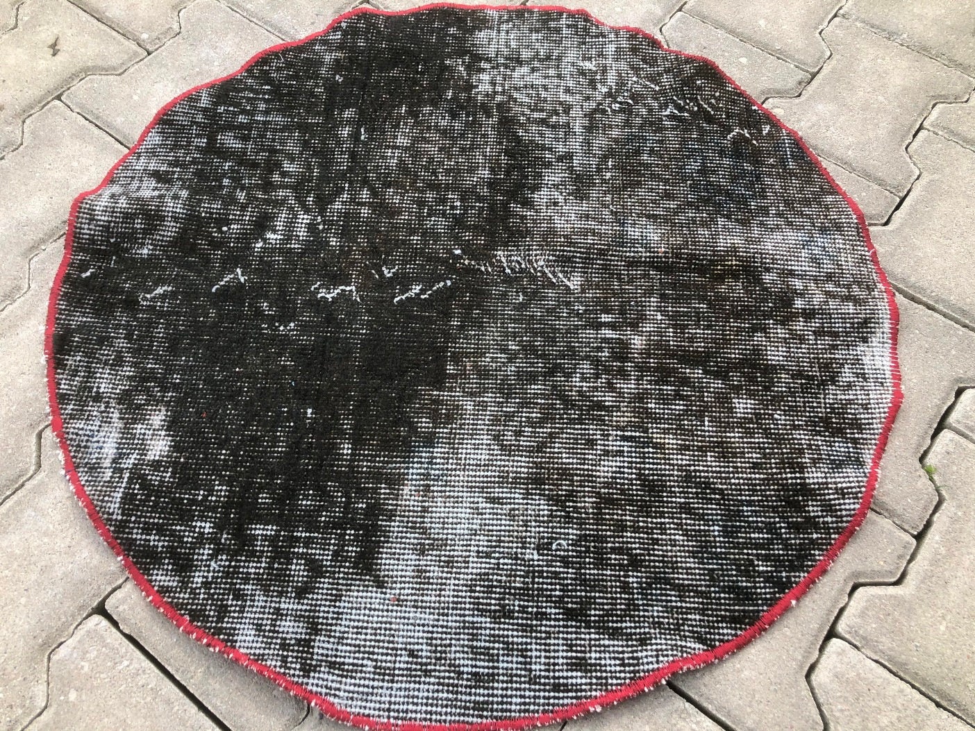 Round Black Rug Round Bathroom Rug 2.3 X 2.3 Ft Round Boho Etsy UK