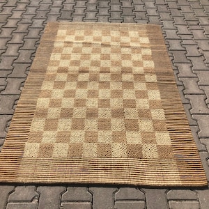 Woven wicker made of bamboo, 4.1 X 6 ft rug, Organic rug, Art Deco Rug, Area Rug Bohemian Rug Carpet Handmade Rug Tapis kilim Boho Decor Rug