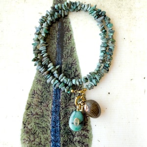 COLLIER SILVANA perles turquoise chips