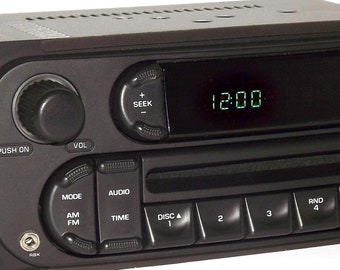 Chrysler Car Truck 2002 to 07 CD Radio w Auxiliary Input RBK Digital Dodge Jeep Dakota 1500 2500 3500 Van Durango Cherokee Intrepid Sebring
