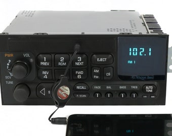 New Chevy 1995-02 AM FM Radio w Auxiliary Upgrade for Streaming Music - Fits Car S10 Impala Monte Carlo Lumina Malibu - No CD