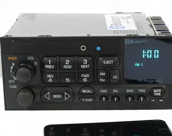 1995-2005 GMC Isuzu Chevrolet Car Am Fm Cassette Controls Radio w Auxiliary & Bluetooth Upgrade Modification Part Number: 638-01182-A-BT