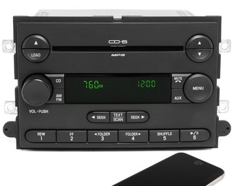 Am Fm Mp3 6 CD Player Radio With Bluetooth Music Upgrade Fits 2007 Ford Fusion Mercury Milan Part Number 7E5T-18C815-BB