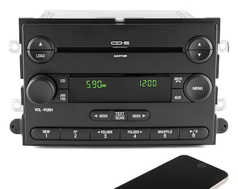 2006-2009 Ford Fusion Mercury Milan Am Fm 6 CD Radio with Bluetooth Music Upgrade Part Number 6E5T-18C815-AL