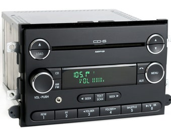 Ford Mercury 2006 to 2009 Am Fm 6 Disc mp3 Cd Radio Modified w Auxiliary Input - Remanufactured and Upgraded - 8E5T-18C815-AF - Fusion Milan