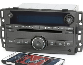 2009-2010 Buick Lucerne Charcoal AM FM Single Disc CD Radio with Aux Input and Bluetooth Part Number 25992378