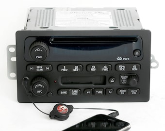 Chevy Chevrolet GMC 2005-2009 Truck Van Radio Yukon Silverado Am Fm CD Cassette Player w Auxiliary Input Upgrade Part Number - 15849619
