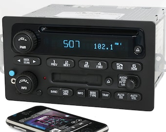 Chevy Chevrolet GMC 2005-2009 Truck Van Radio Am Fm CD Cassette Player w Auxiliary Input and Bluetooth Upgrade Part Number - 10359566