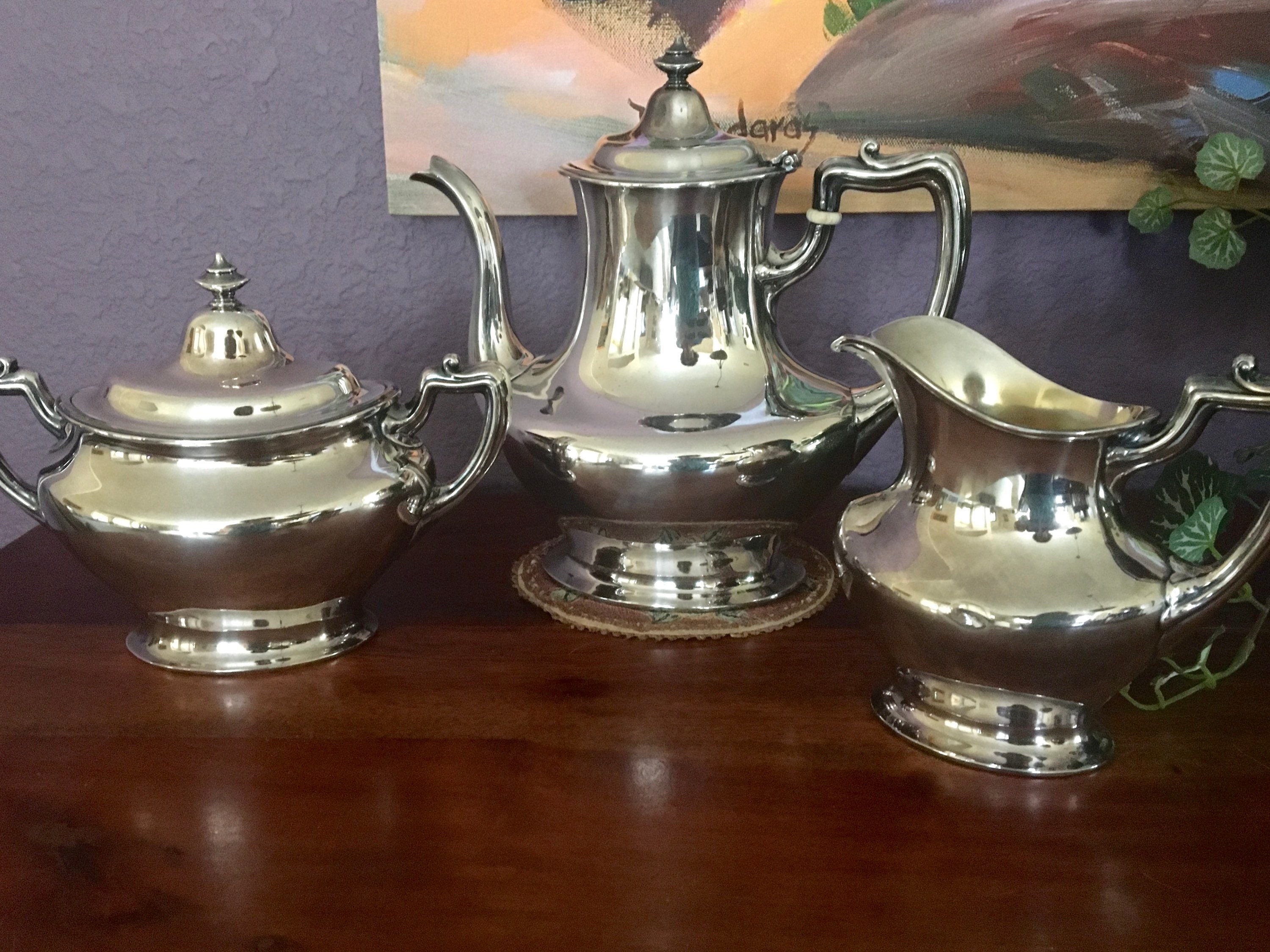 オリジナル Gorham Silver Era, Deco Art Early (gmco), Set Coffee 3-piece 工芸品