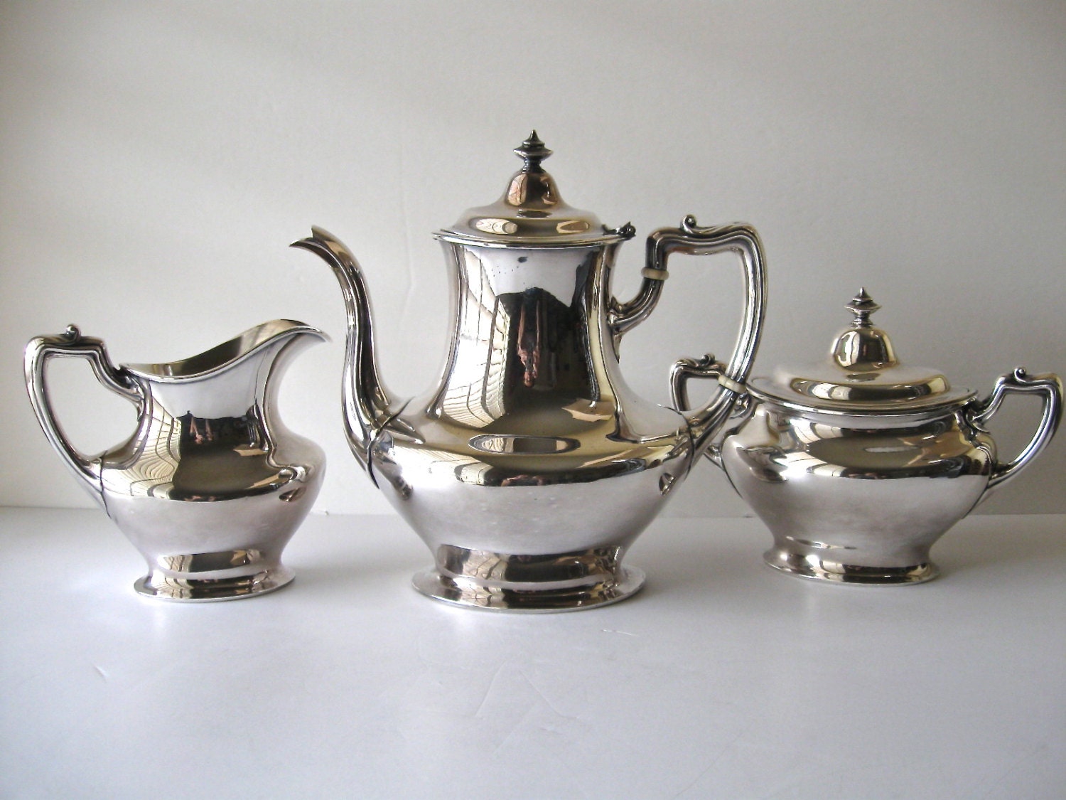 3-1910 銀食器　NEWPORT GORHAM コーヒーセット Vintage Newport Gorham Silverplate Silver Plated Teapot with