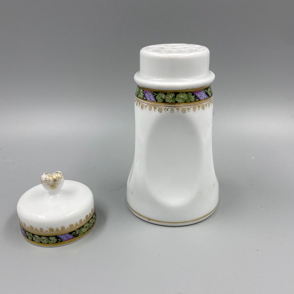 Antique Muffineer, Porcelain Sugar Duster, Sugar Sifter, 1912 Bavaria BT & Co Germany