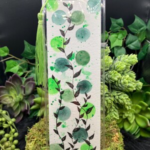 Handpainted Watercolor Leaf Design Bookmark
