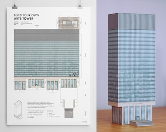 Build Your Own Arts Tower | Cut-out Model | Sheffield University Gift