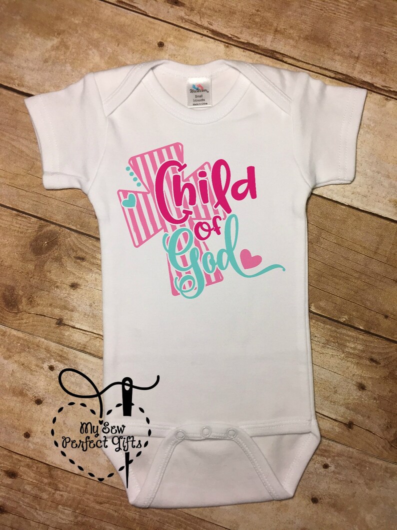 Newborn Baby Outfit Hospital Onesie Gender announcement Pregnancy Announcement Outfit Biblical Onesie Baby Girl Child of God Church Baby