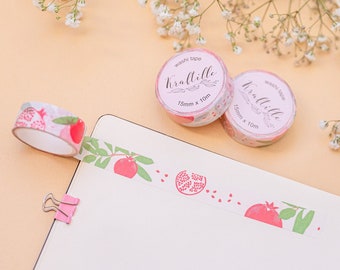 Pomegranate washi tape 0,6 x 394 inches, patterned masking tape