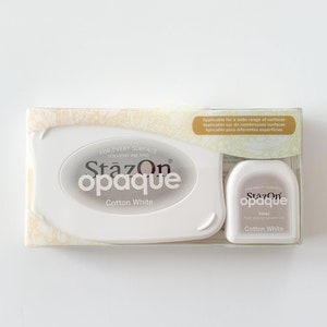 White StazOn Opaque, Quick dry inkpad, Opaque ink for non porous surfaces
