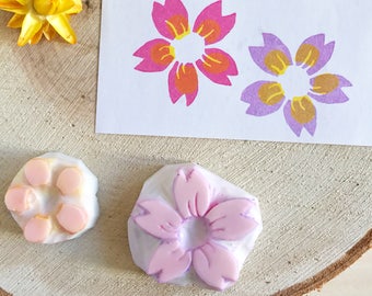 Carimbo de goma, flor de cerejeira, gravado à mão, carimbo de flor de cerejeira, carimbo japonês, carimbo de flor, casamento floral, primavera