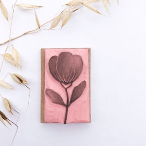 Tampon à motif de tulipe 3,5 x 5,5 cm