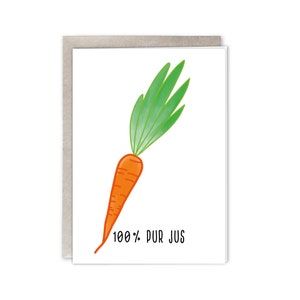 Carte A6 "100% pur jus" avec son enveloppe en kraft