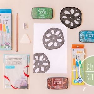 Kit de gravure de tampon en gomme pour les passionnés du Japon et de la linogravure
