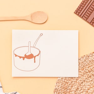 Baking a cake letterpress card
